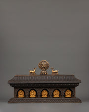 Bodhisattva Figures with Wooden Altar