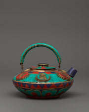 Decorative Tea Pot with Mantra Carving