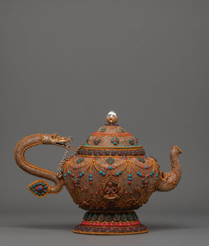 Chenrezig Carved Tea Pot | Symbol of Compassion