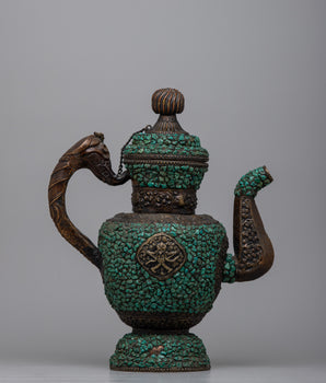 Turquoise Tea Pot | Artisanal Craftsmanship for Collector Enthusiasts