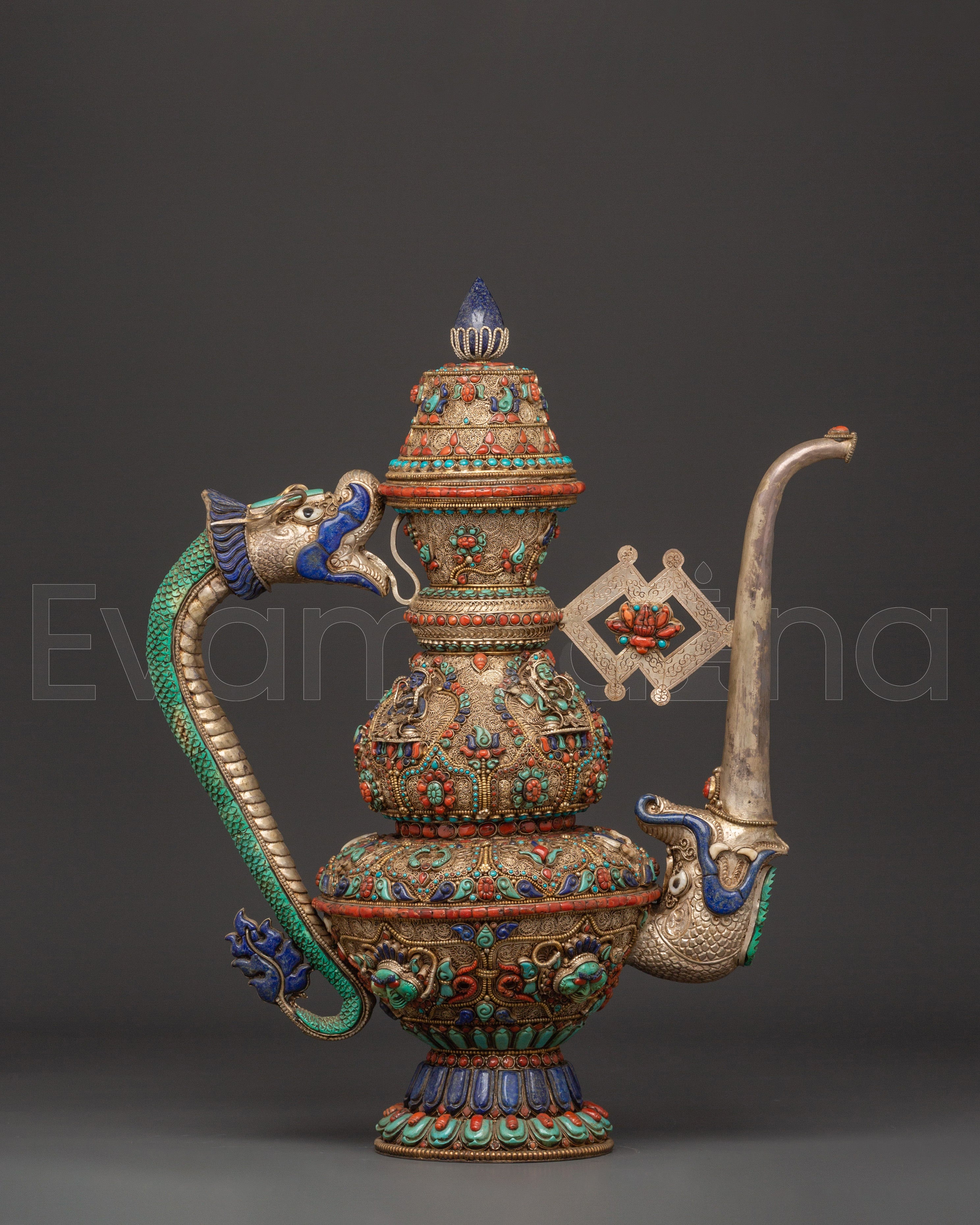 Tibetan Tea Pot with Dragon Handle | Buddhist Tibetan Home Decor Gifts