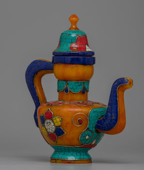 Turquoise, Coral,Lapis Lazuli Wine Pot