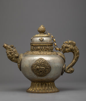 White Metal Tea Pot 