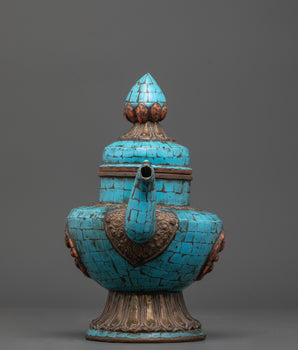 Tibetan Brass Tea Pot | Handcrafted Ritual Tea Pot