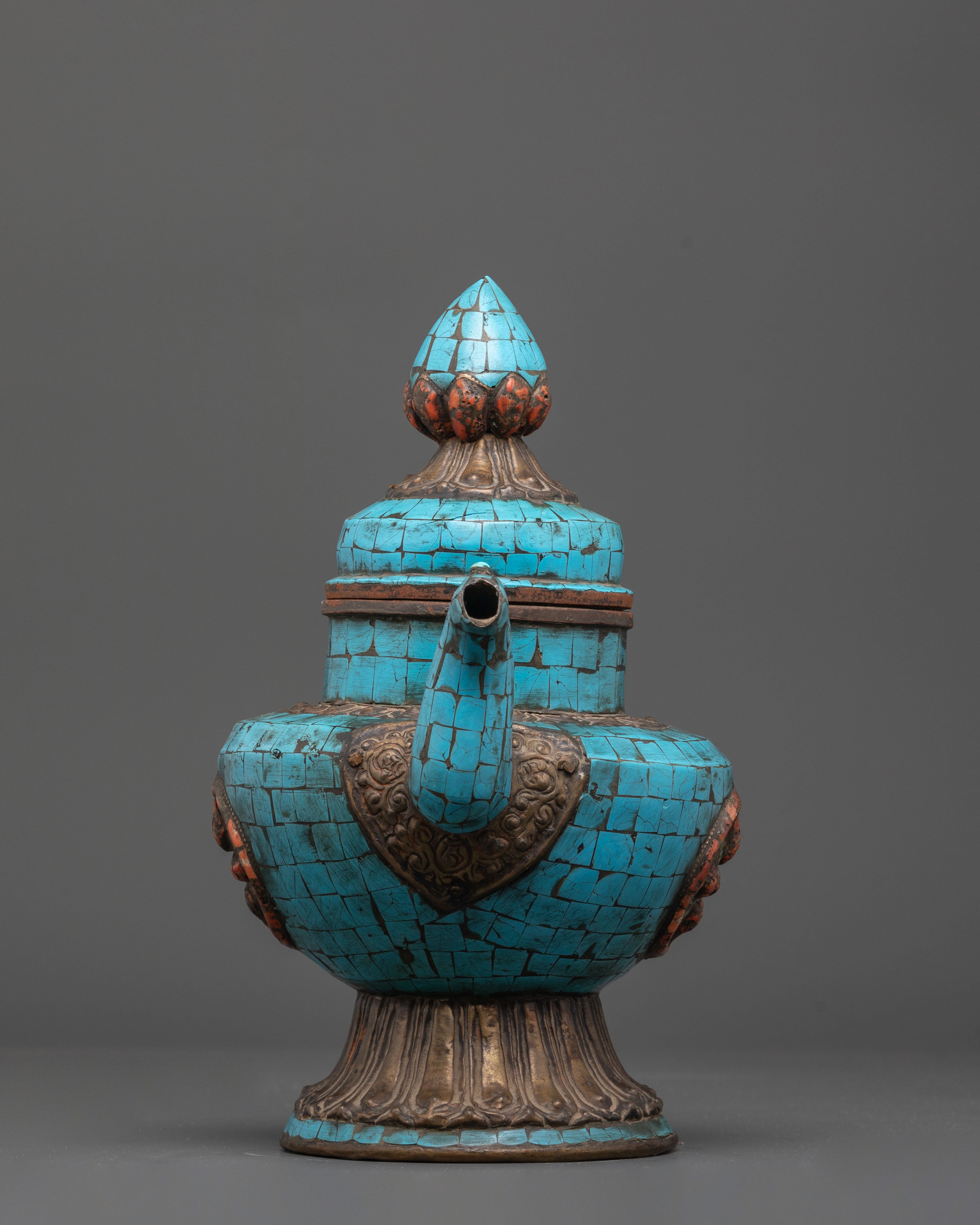Tibetan Brass Tea Pot | Handcrafted Ritual Tea Pot