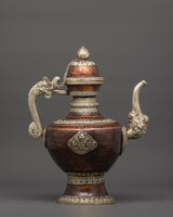 Handcrafted Copper Teapot with White Metal Overlay |