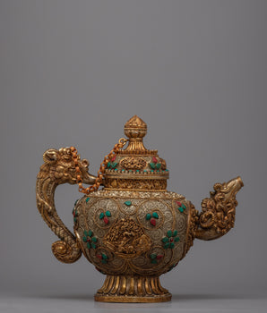 Copper Tea Pot | Embrace Tranquility through Buddhist Artwork