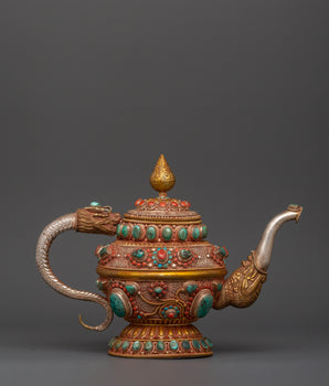92.5% silver Tibetan teapot