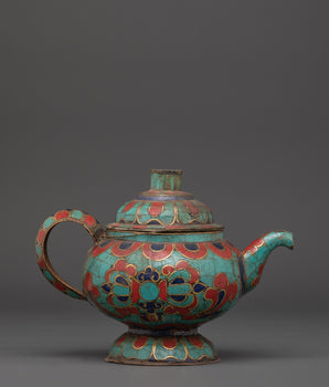 Tibetan Teapot With Gemstones