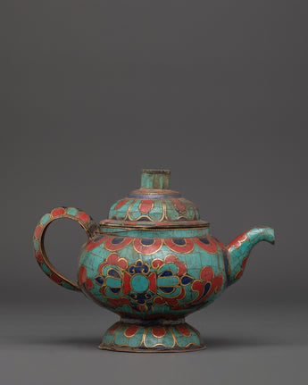 Tibetan Teapot With Gemstones