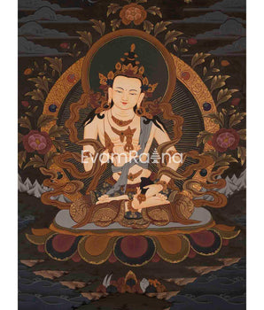 Thangka Painting Of Vajrasattva | Original Hand-Painted Tibetan Buddhist Thanka