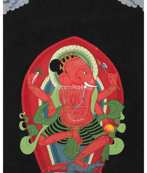 Thangka Print Of Shri Ganesh