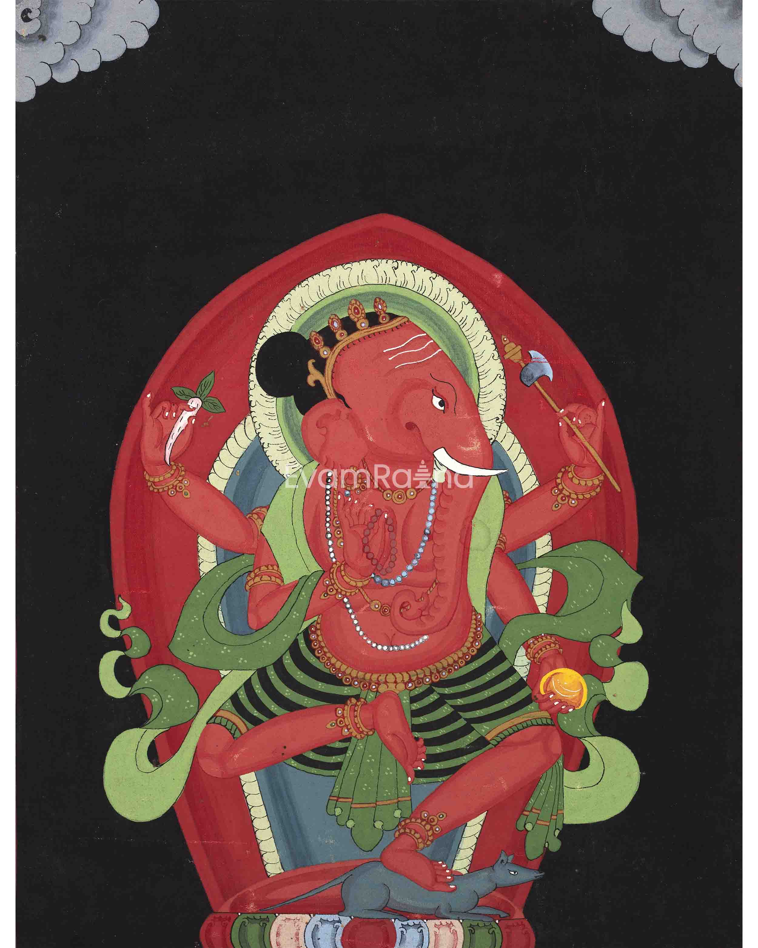 Thangka Print Of Shri Ganesh