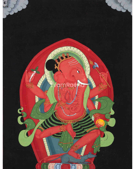 Thangka Print Of Shri Ganesh