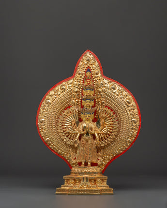 Gold Plated Thousand Armed Chenrezig