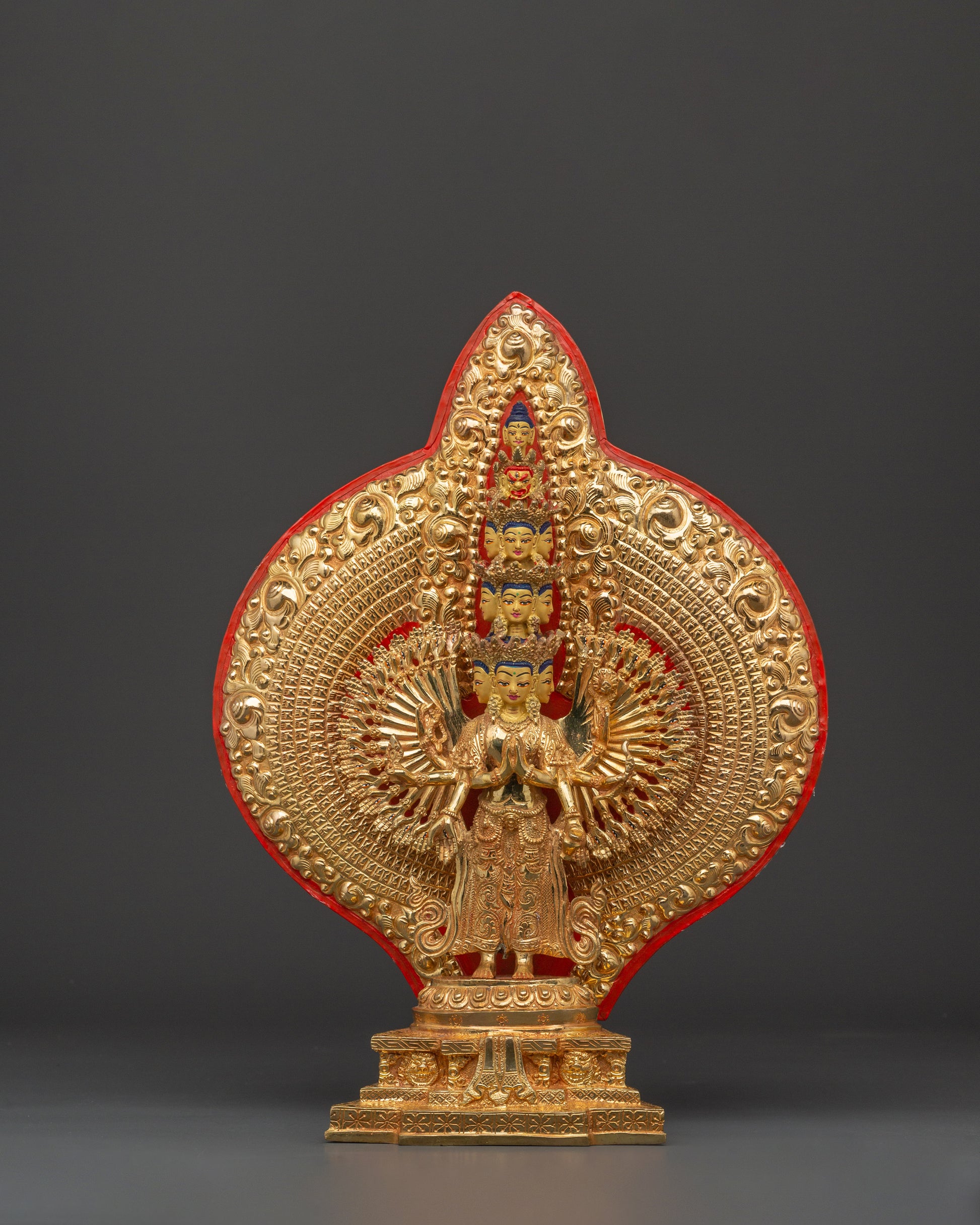 Gold Plated Thousand Armed Chenrezig