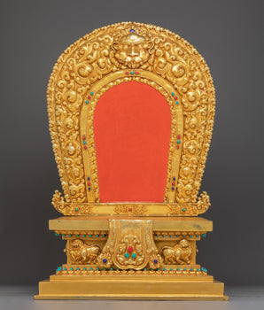 Hand-Carved Buddhist Throne | Gold Plated Throne