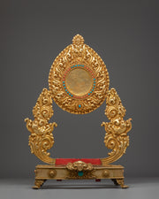 Traditional Gold-Plated, Copper Throne | Sacred Ritual Throne for Shrine