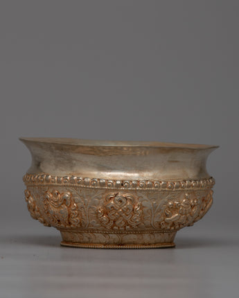 Tibetan White Metal Bowl