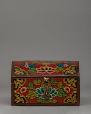 Traditional Tibetan Decorative Treasure Box | Handcrafted Wooden Chest