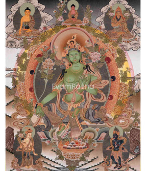 Tibetan Green Tara Thangka