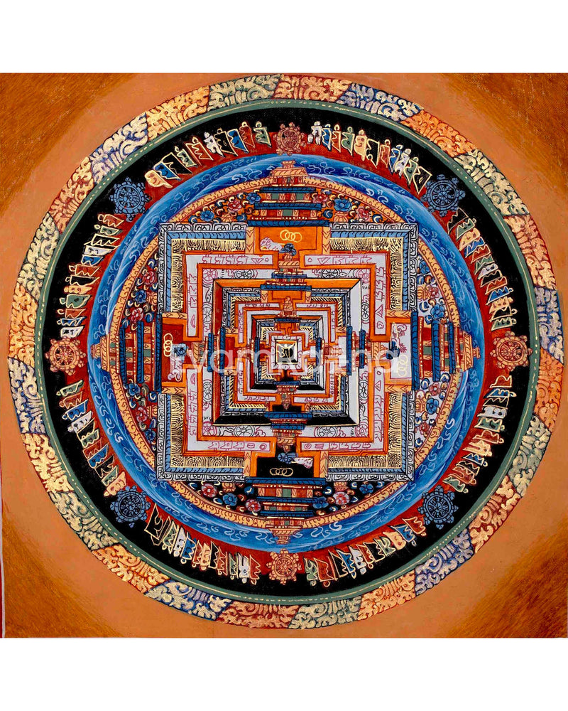 Original Hand-Painted Kalachakra Mandala |  Mandala Thangka Wall Hanging