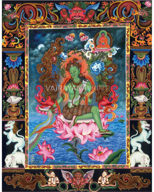 Tibetan Thangka Green Tara Prints