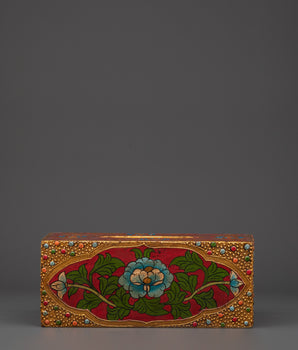 Tibetan floral tissue box