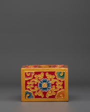 Hand Painted Tibetan Tissue Holder | Wooden Box Home Décor