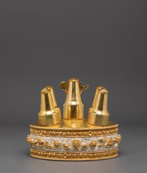 Tibetan Ritual Torma with Floral Silver Base