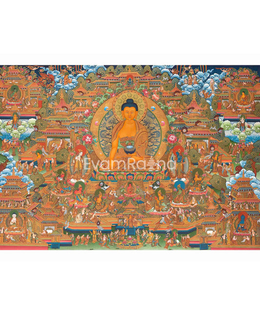 Handpainted Shakyamuni Buddha Thangka