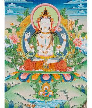 Traditional Chengrezig Thangka 