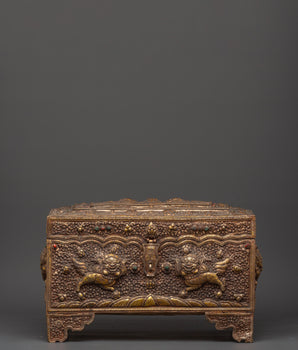 Handcrafted Decorative Storage Box | White Metal Craft with Intricate Motifs