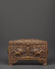 Handcrafted Decorative Storage Box | White Metal Craft with Intricate Motifs