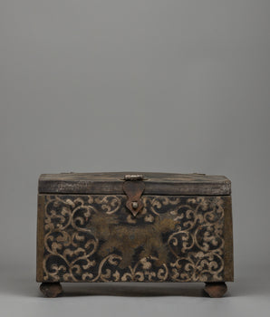 Traditional Iron Treasure Box with Copper 