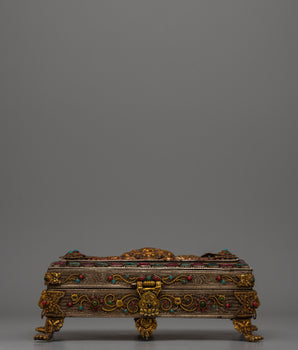 Tibetan Treasure Box with Silver Wire