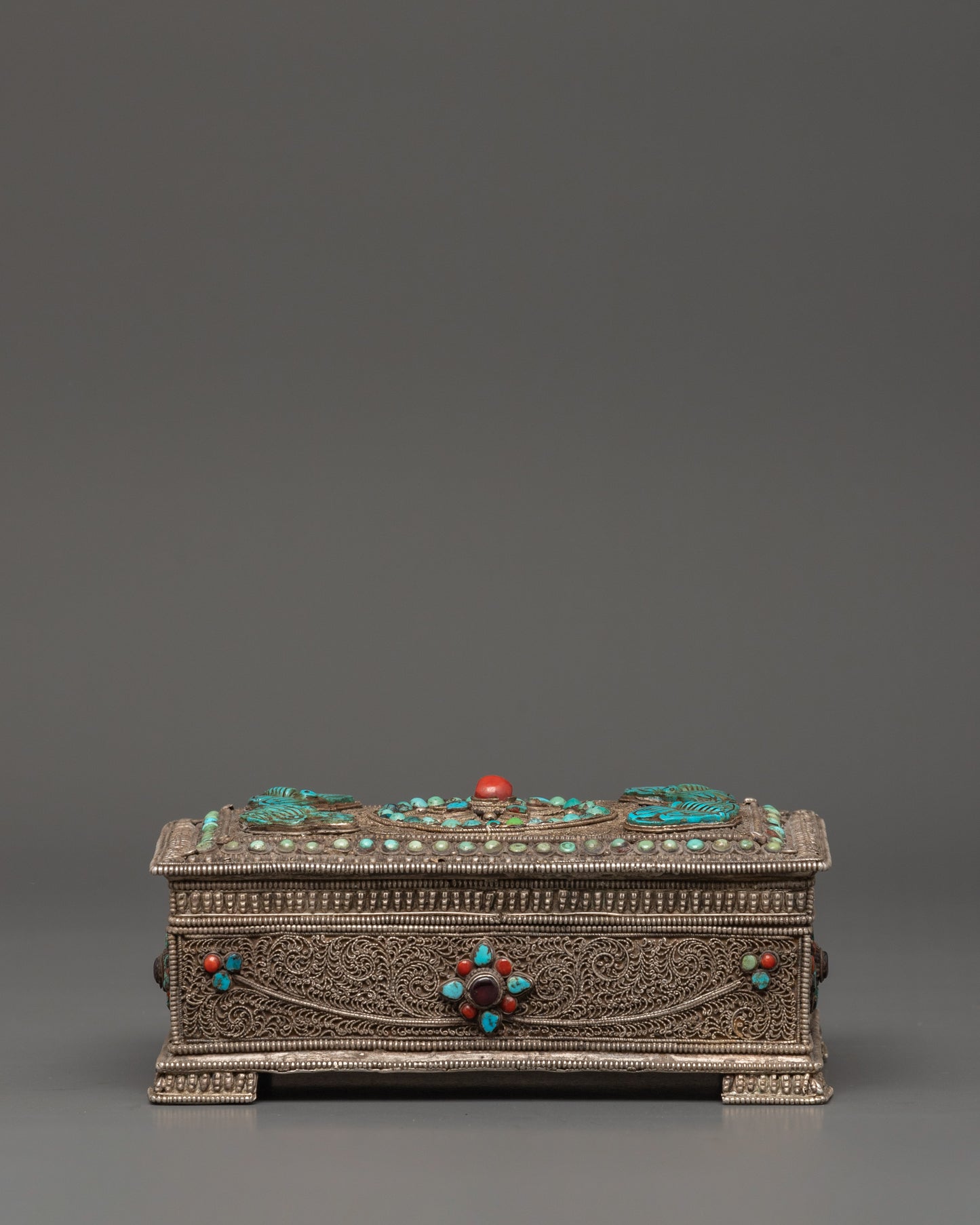 Decorative Silver Treasure Box