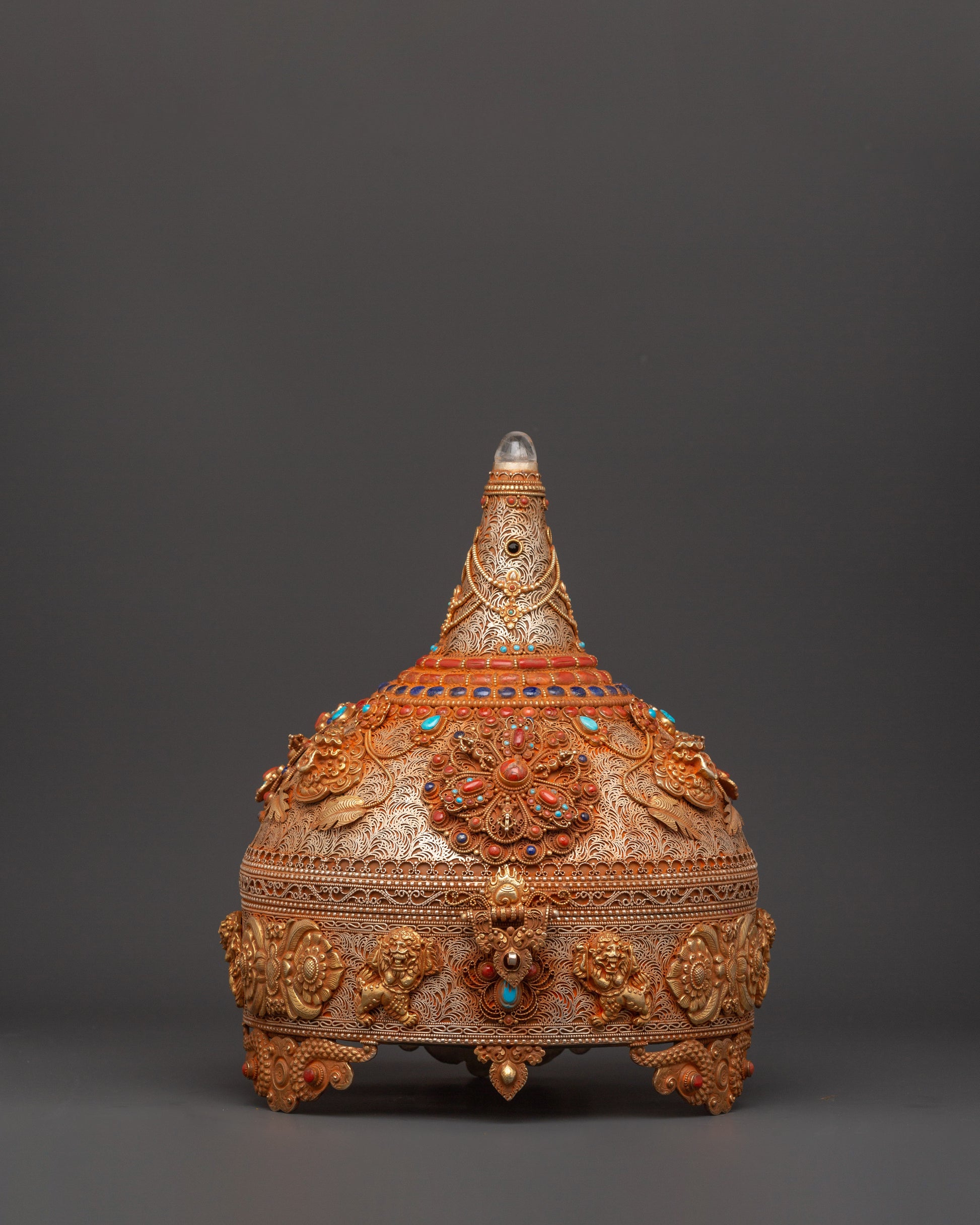 Sacred Copper and Gold-Plated Treasure Chest