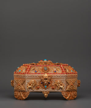 Tibetan Treasure Box with Coral
