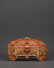 Tibetan Treasure Box with Coral
