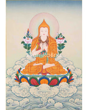 Exquisite Thangka Art Of Je Tsongkhapa | Hand Painted Tibetan Buddhist Artwork |