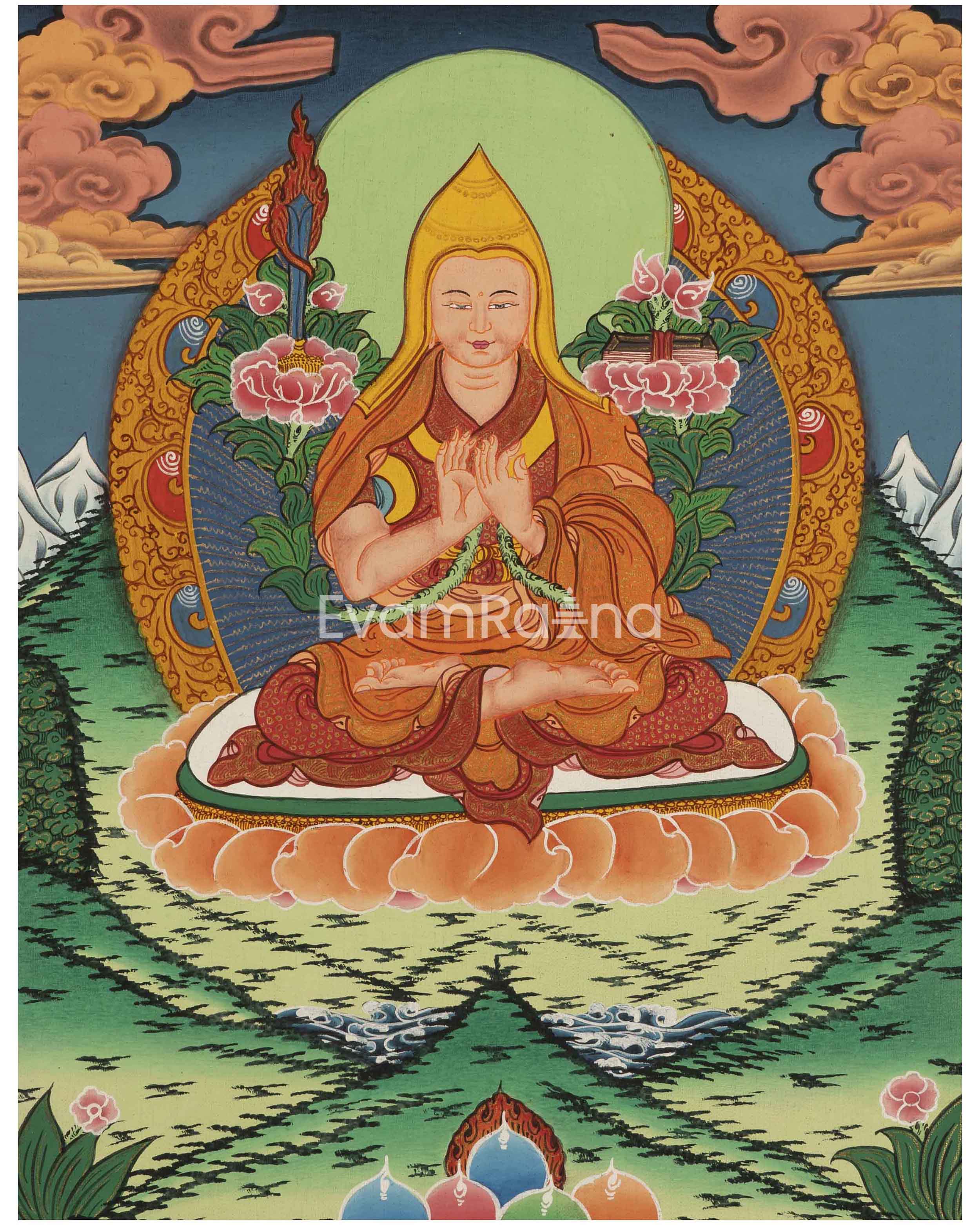 Tsongkhapa Tibetan Thangka