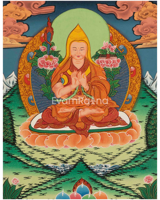 Tsongkhapa Tibetan Thangka