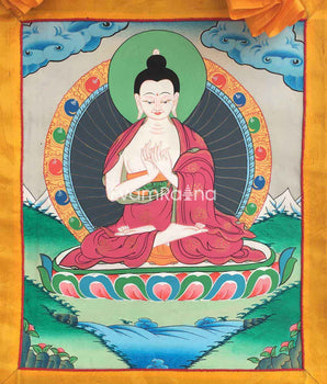 Small sized Vairochana Buddha Brocade Mounted Thanka