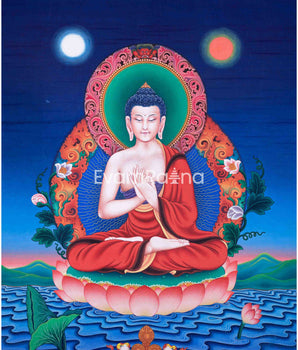 Traditional Nepali Art Print For Vairocana Buddha Mantra Practice