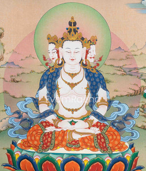 Thangka Artistry of Vairocana Buddha | Thangka Print of Universal Harmony | High Quality Print For Thangka Print