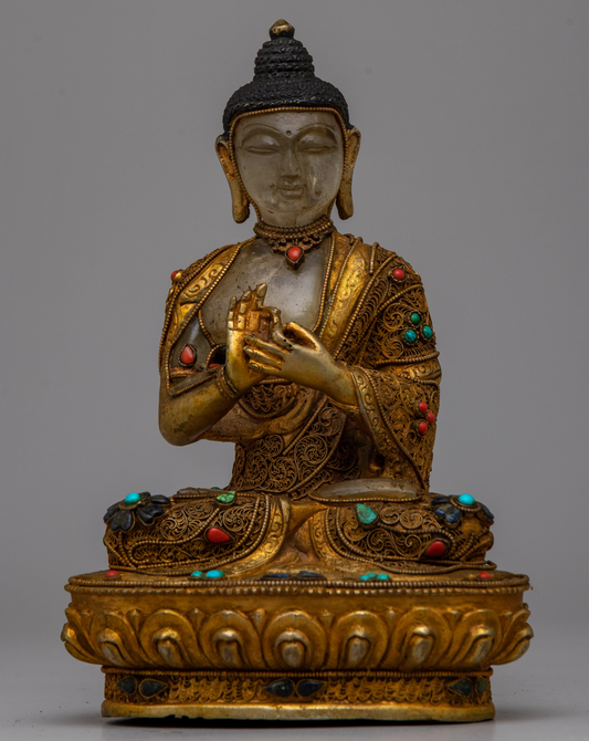 Vairocana Buddha Crystal Statue