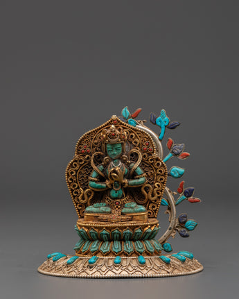Tibetan Wisdom Deity Vairochana Statue 