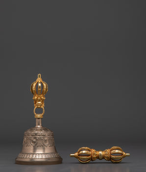 Brass Vajra and Bell for Ritual Ceremonies