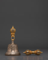 Brass Vajra and Bell for Ritual Ceremonies